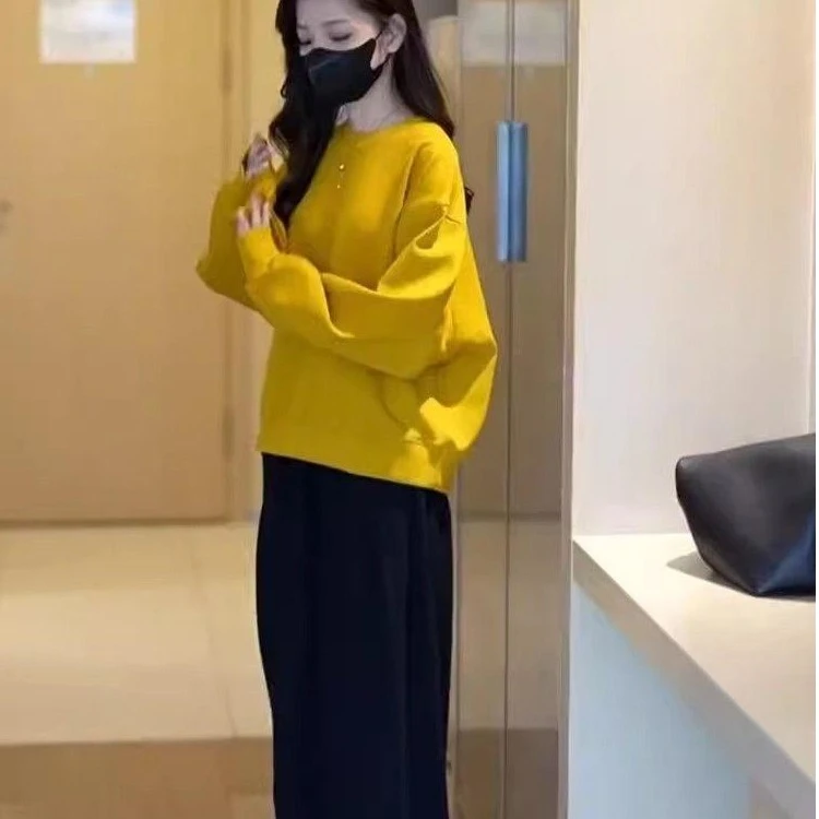 纯棉别致小众套装女2025秋冬韩版减龄圆领宽松时尚两件套卫衣