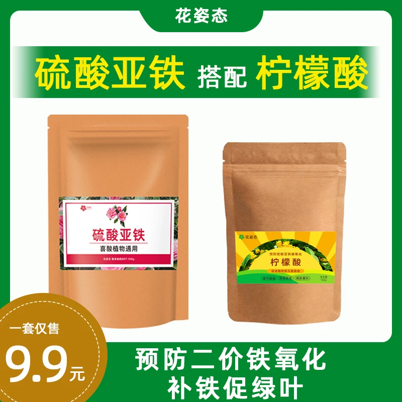 硫酸亚铁伴侣柠檬酸花卉专用 土壤调酸剂栀子花桂花改善植物黄叶