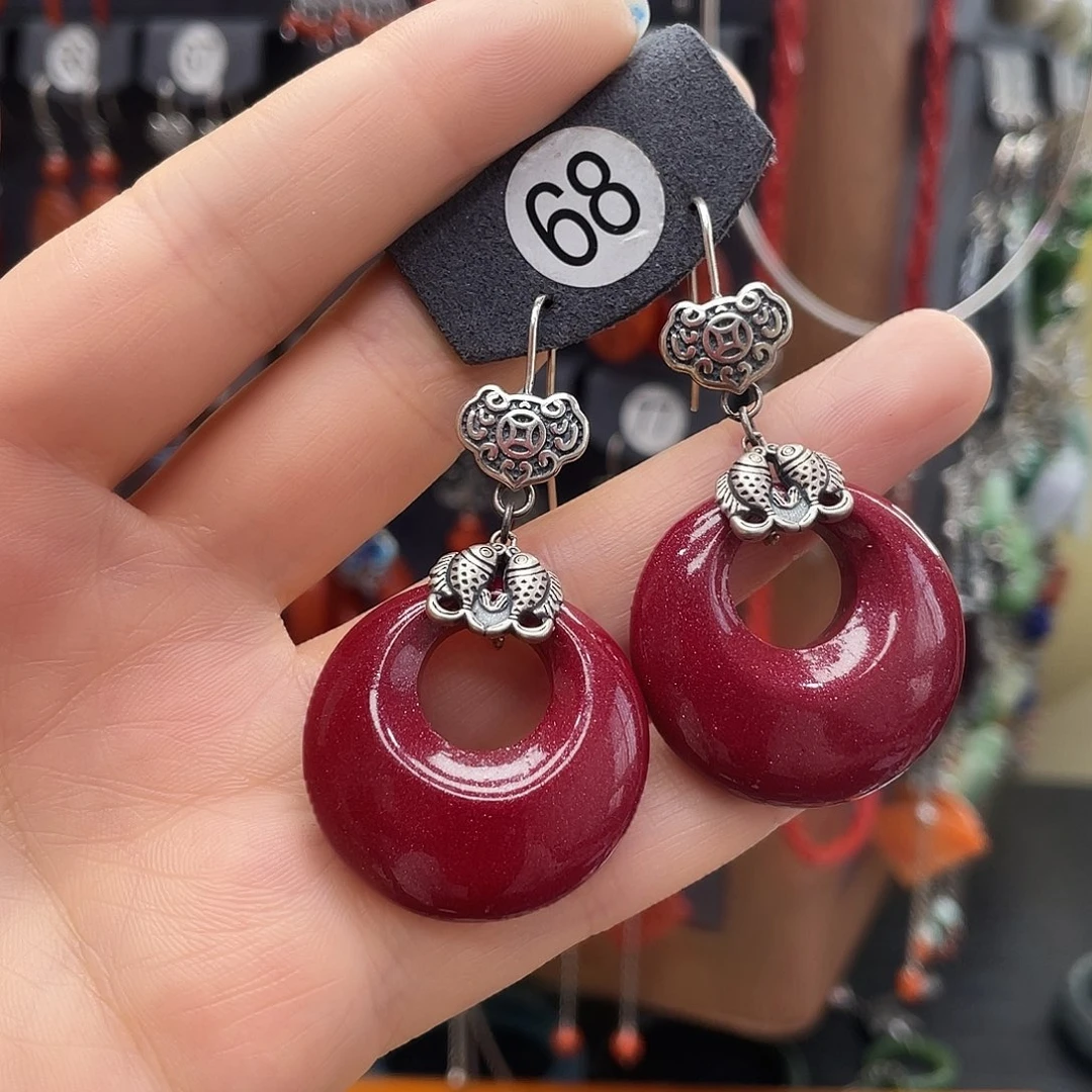 玛瑙/玉髓耳钉银S925镶嵌c*.936ghjhhh