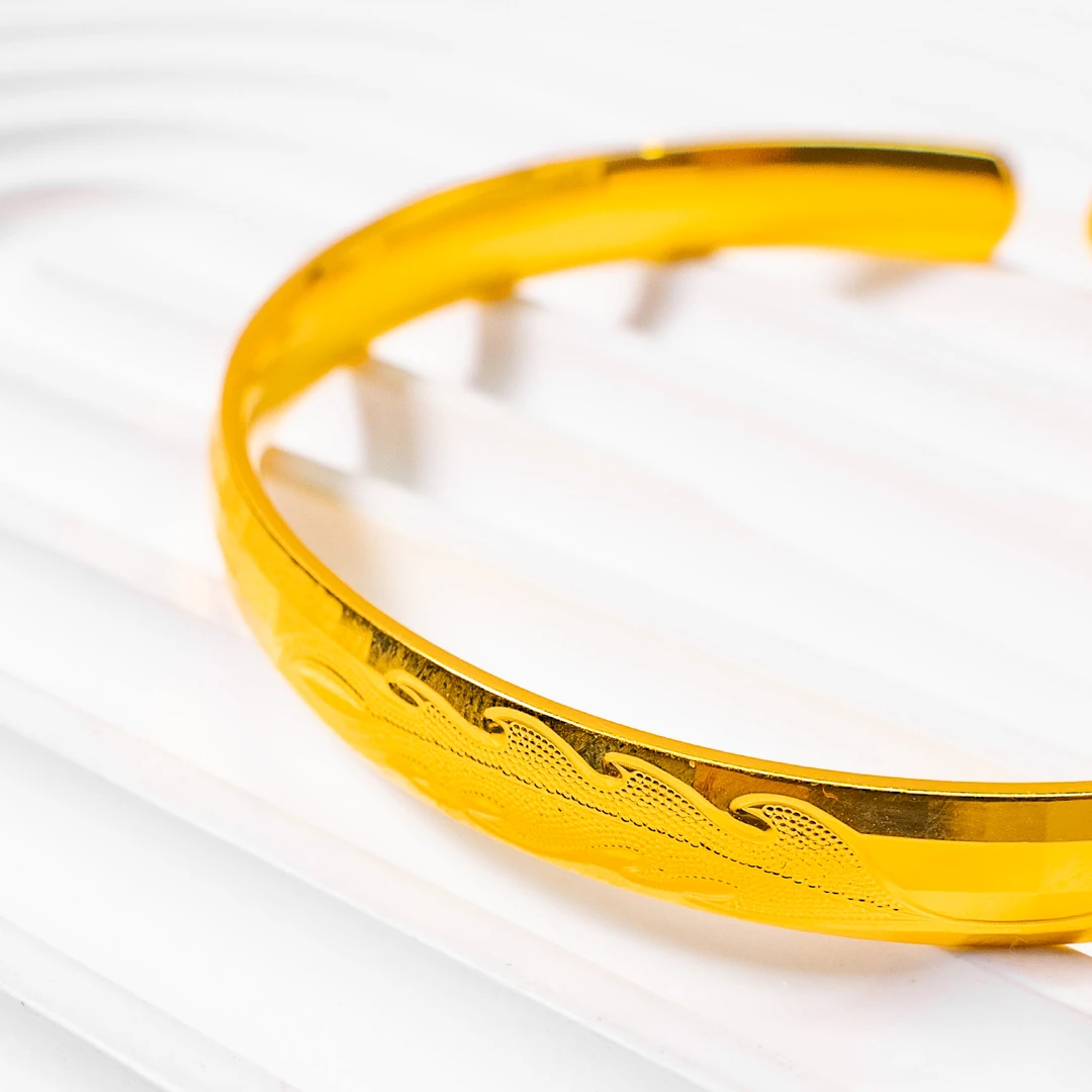 足银手镯 金枝玉叶开口手镯 约26g 精美 传承 古法 美观 大气