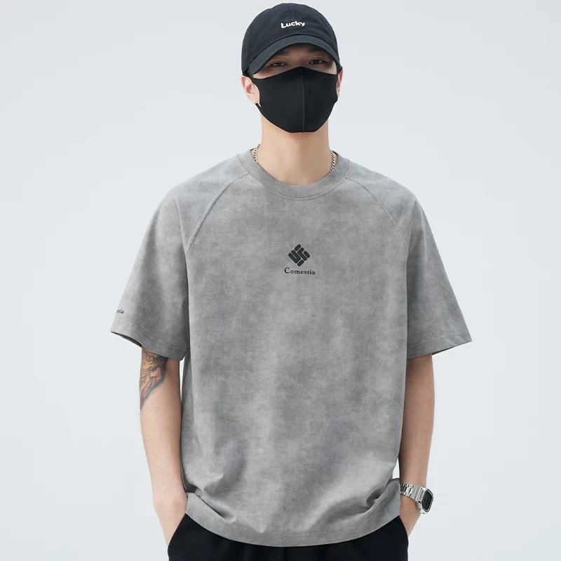 【2025.双面液氨】潮牌重工插肩扎染印花宽松百搭时尚夏季新款T恤