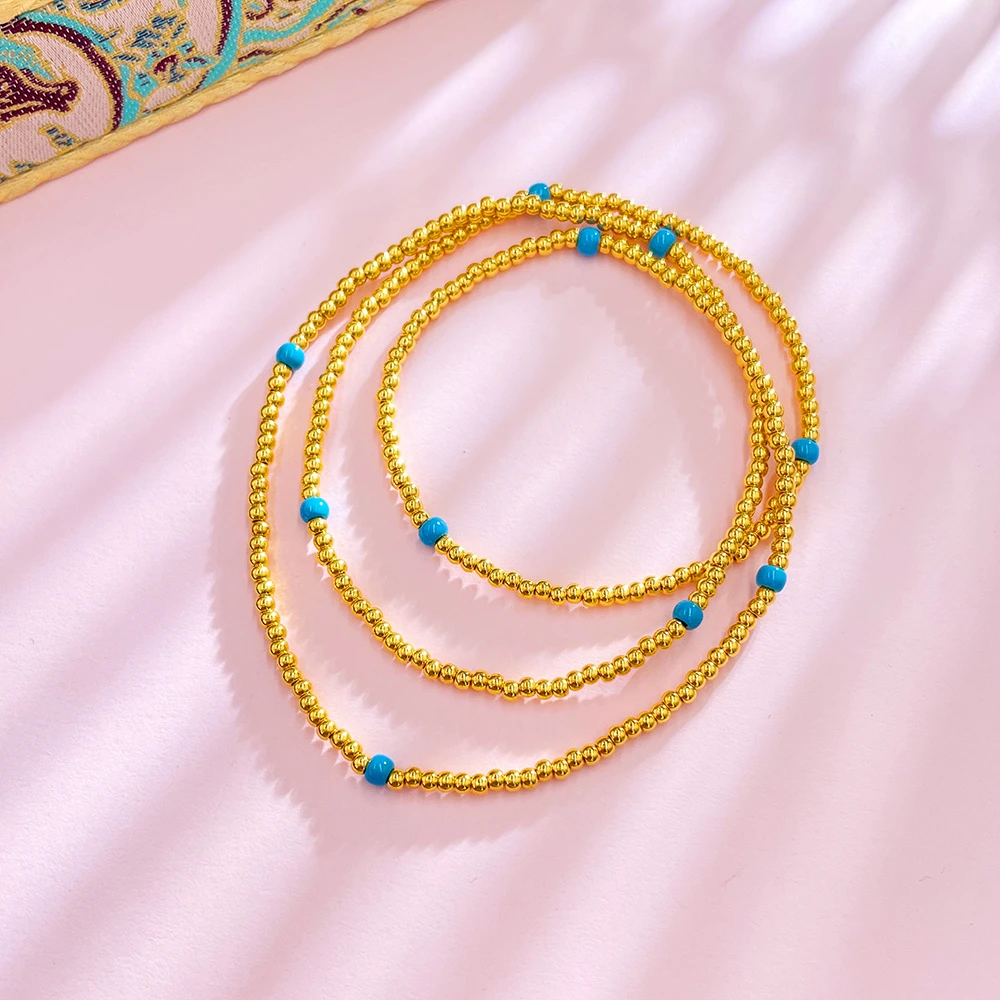 【菲菲】爱一 足金999卡2.5珐琅绮梦串三圈手串/项链 一物双带！/J1