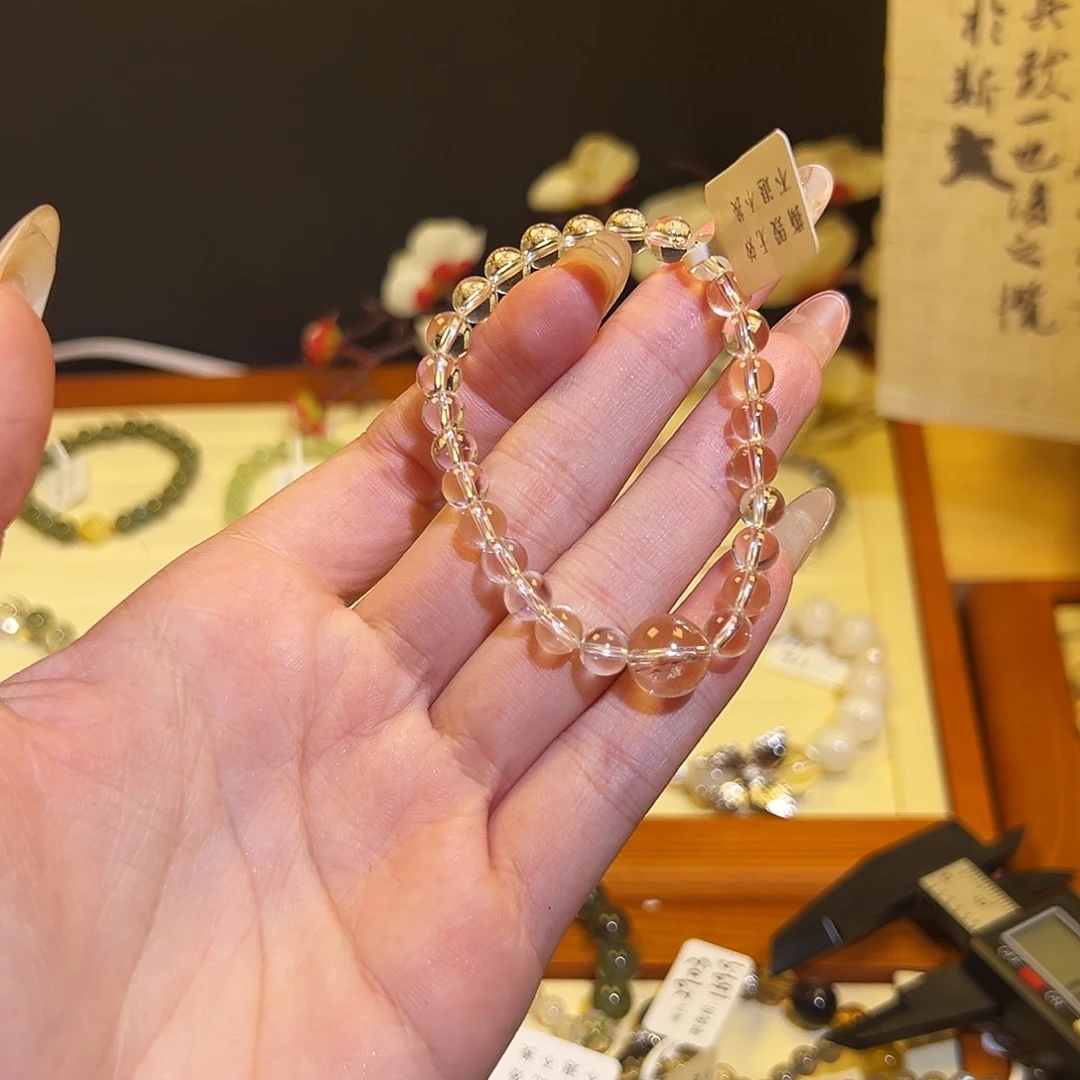 水晶手链银S925镶嵌-白408