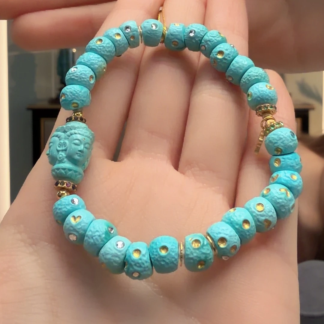 绿松石18K金镶嵌颈饰