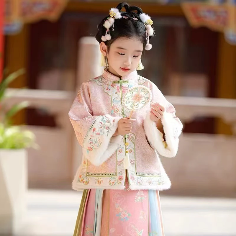 中童重工定制款格格加厚中国古风拜年服120-160