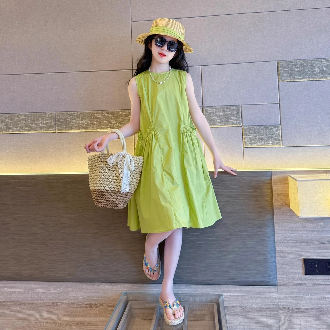 女童夏季连衣裙2025新款洋气女孩棉布裙凉快中大儿童夏装裙子薄款