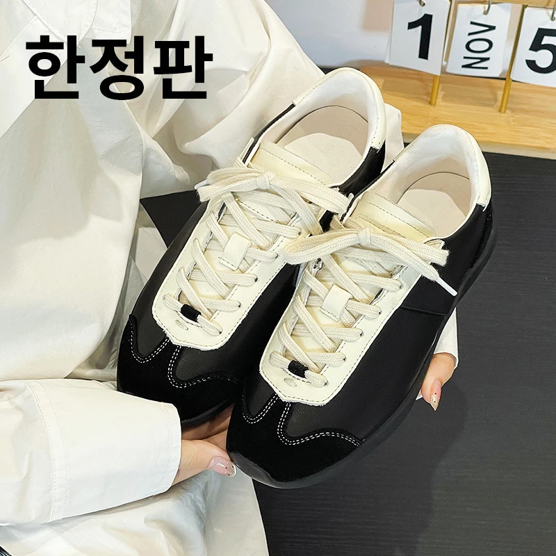 1190 头层牛皮德训鞋百搭休闲鞋女低帮运动软底鞋羊皮内里板鞋