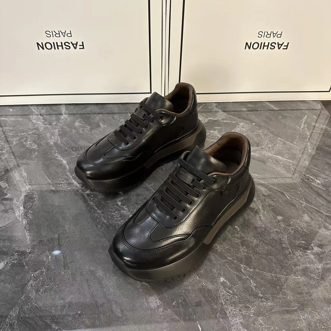 秋季新款广州男士低帮休闲皮鞋一脚蹬时尚运动休闲皮鞋商务男鞋