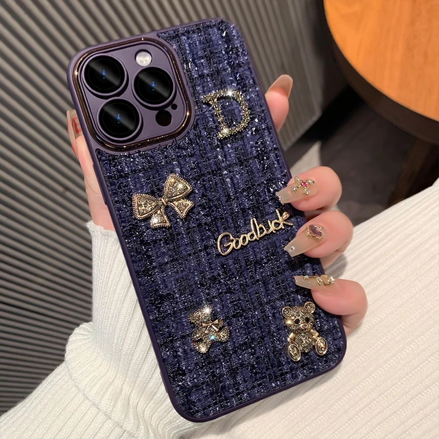 适用于绒布小香风适用苹果15ProMax手机壳秋冬新款iPhone16Pro高
