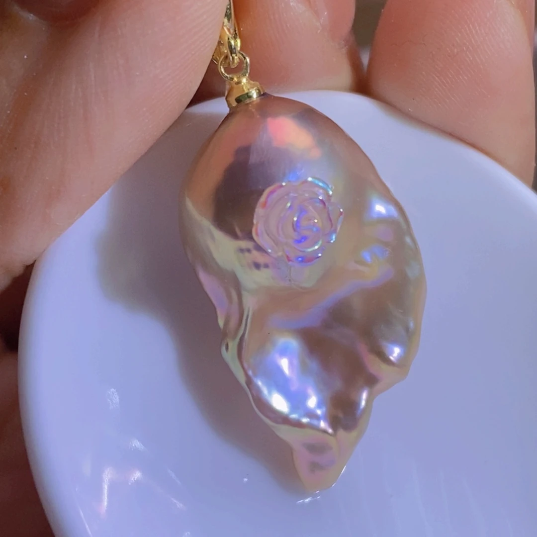 银S925镶嵌淡水珍珠天然淡水珍珠