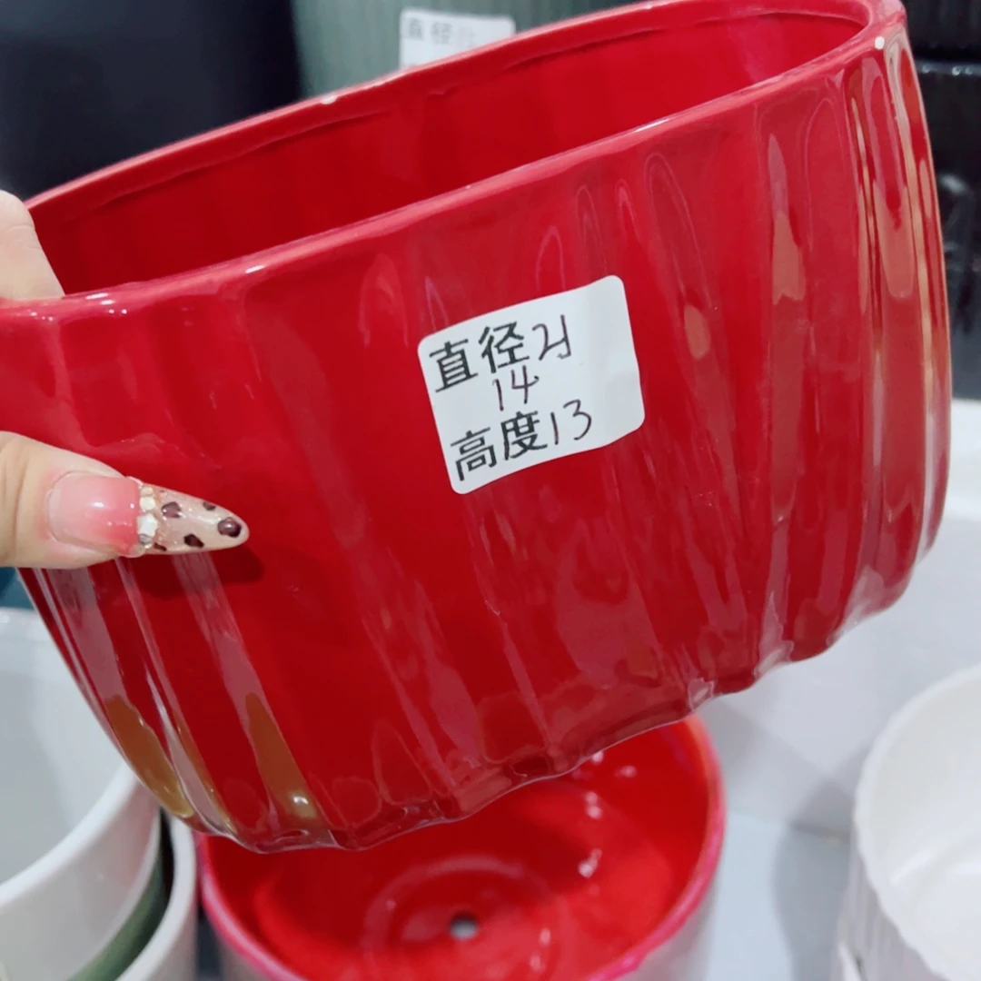 有孔，陶瓷花盆满10米包邮发货