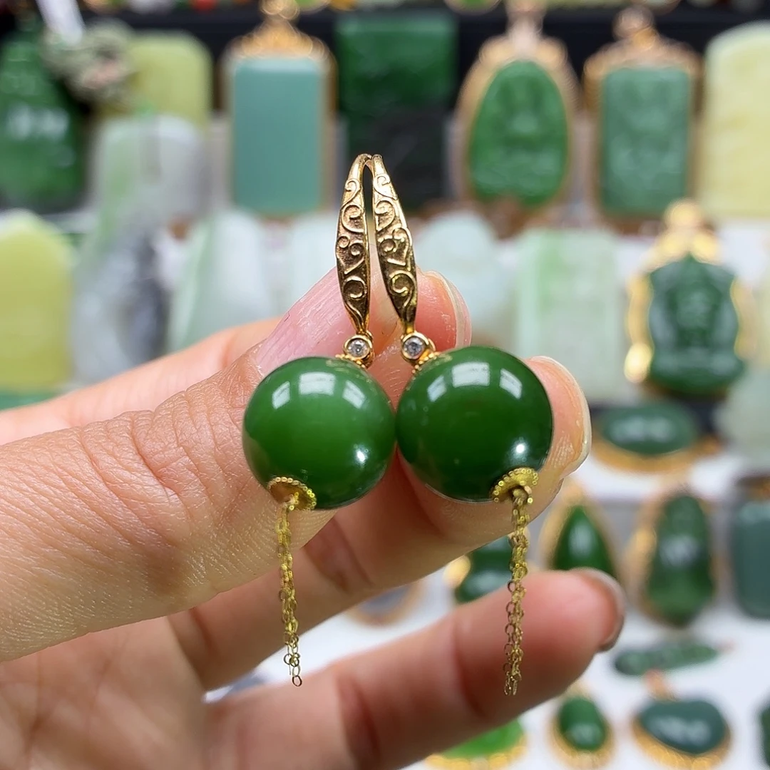 和田玉18K金镶嵌颈饰