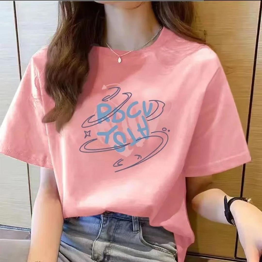 【100%纯棉】上新女款女士百搭潮流短袖t恤春夏圆领显瘦半袖