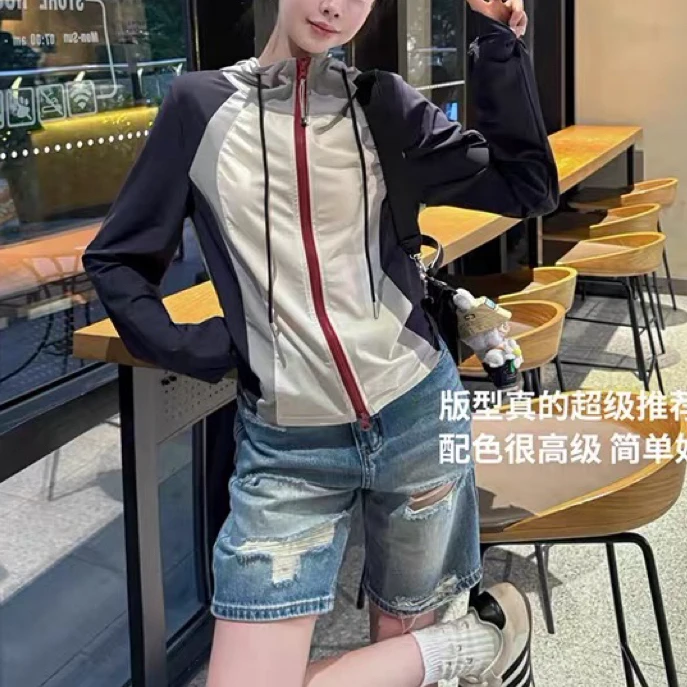 2.欧洲站拉锁拼色外套5058款 （衣长约65）