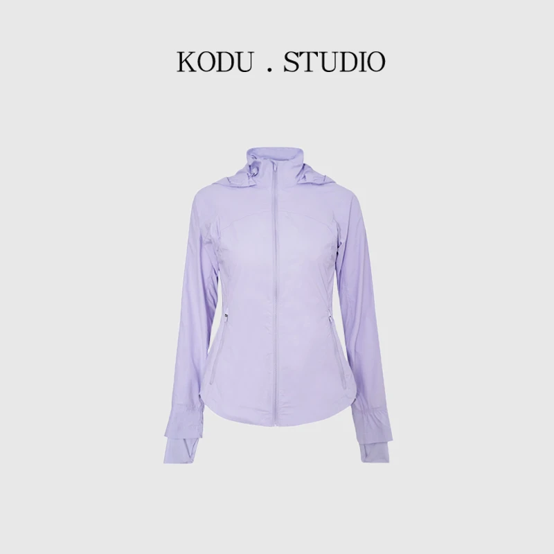 I【刻度KODU】NJ-5181夏季新款运动连帽速干收腰拼接皮肤衣外套