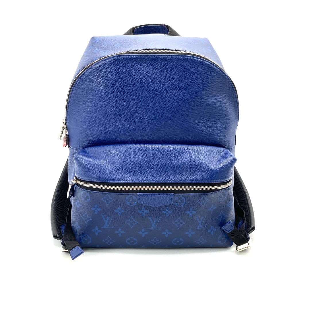 95新 LouisVuitton/路易威登 电光蓝拼皮discovery双肩包 30/40