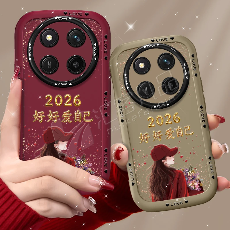 汇客凡品【荣耀X60Pro】捧花爱自己2026泡芙壳新款泡芙手机壳