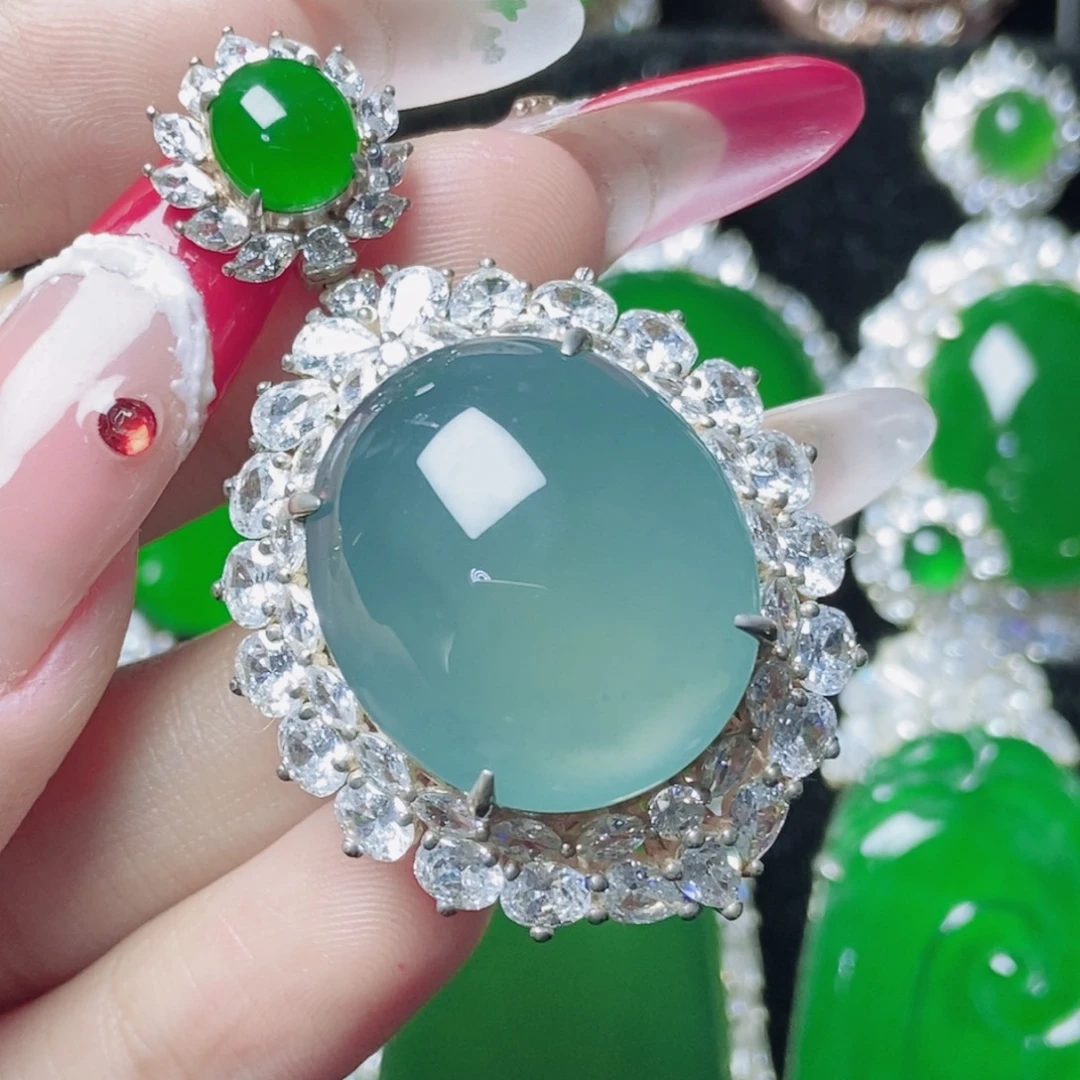 翡翠银S925镶嵌颈饰