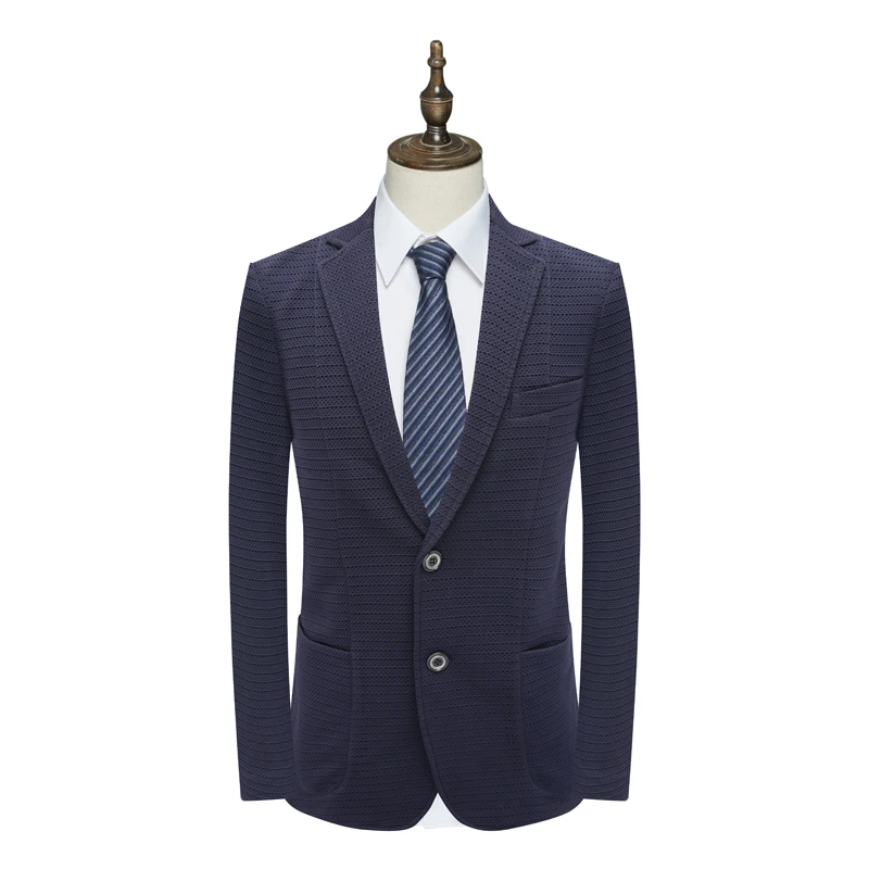 CA403 机场货卡春秋男式镂空两粒扣后中开衩商务西装外套弹力