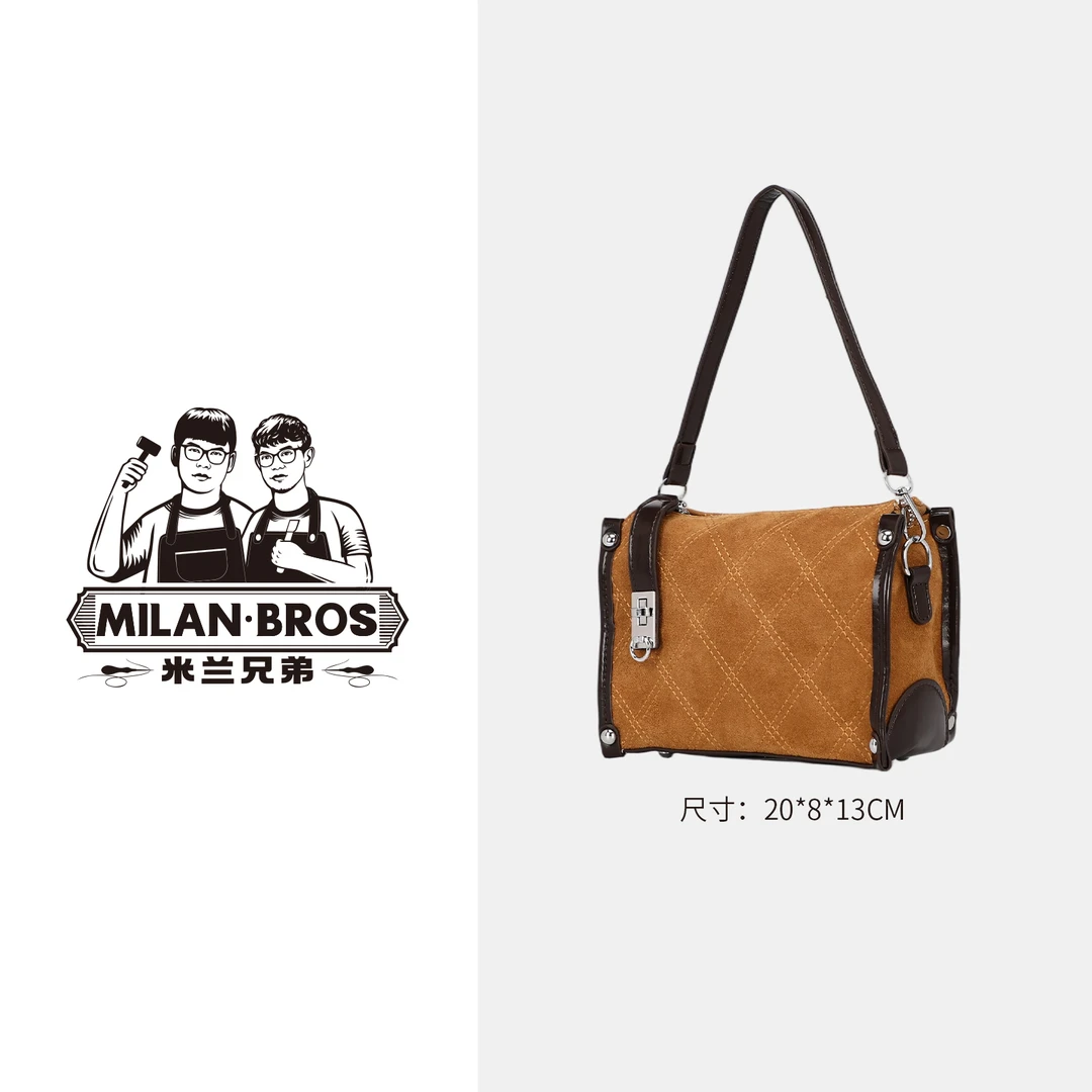 新款时尚单肩包潮流百搭经典女士斜挎包6319棕色