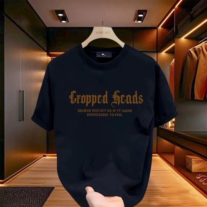 男士短袖T恤纯棉个性简约2025夏季新款潮牌时尚百搭纯棉高端上衣