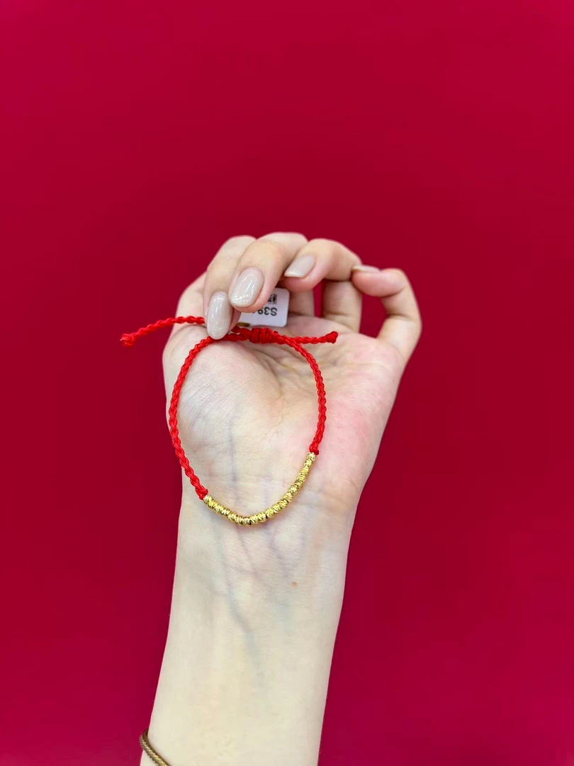 东方简珠宝 S4022 碎金子红绳手链