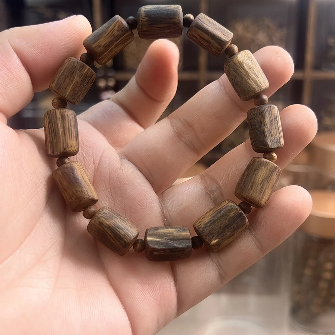 沉香手串树心油版头单圈