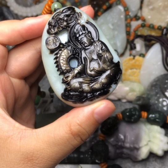 鸣***）和田玉未镶嵌把件总价380