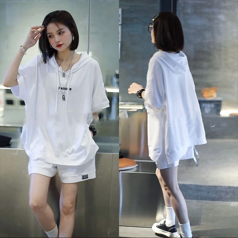 短袖运动时尚套装女2025新款爆款夏季韩版宽松洋气显瘦休闲两件套