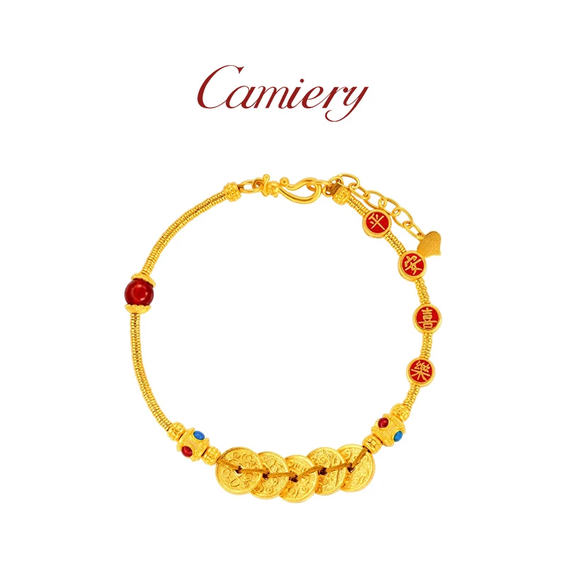 CAMIERY/卡美瑞 复古轻奢平安喜乐盘缠手链时尚气质百搭