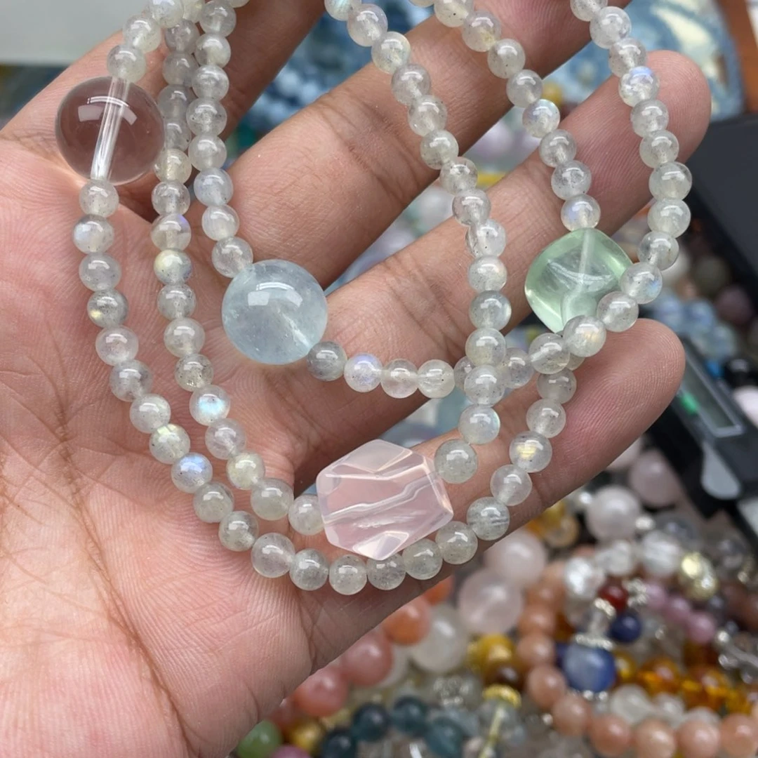 银S925镶嵌手链烟晶