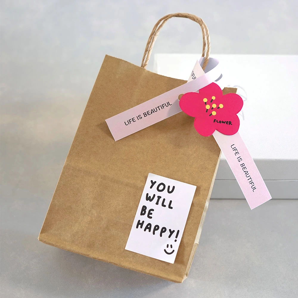 母亲节教师节手提袋装饰丝带纸带纸袋绑带ins风祝福礼品袋伴手礼