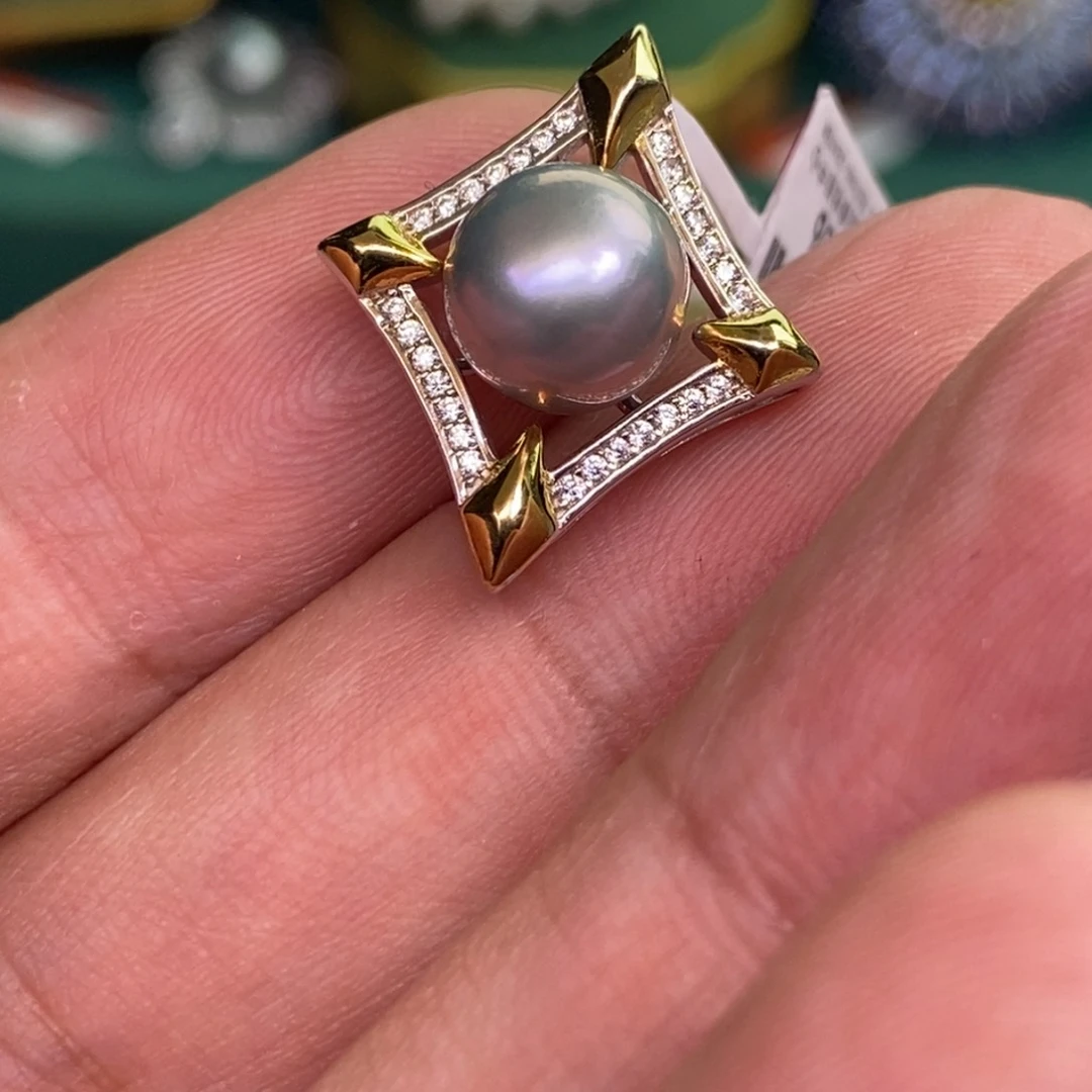 颈饰银S925镶嵌海水珍珠