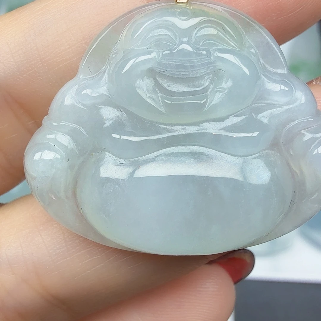 翡翠颈饰18K金镶嵌佛公