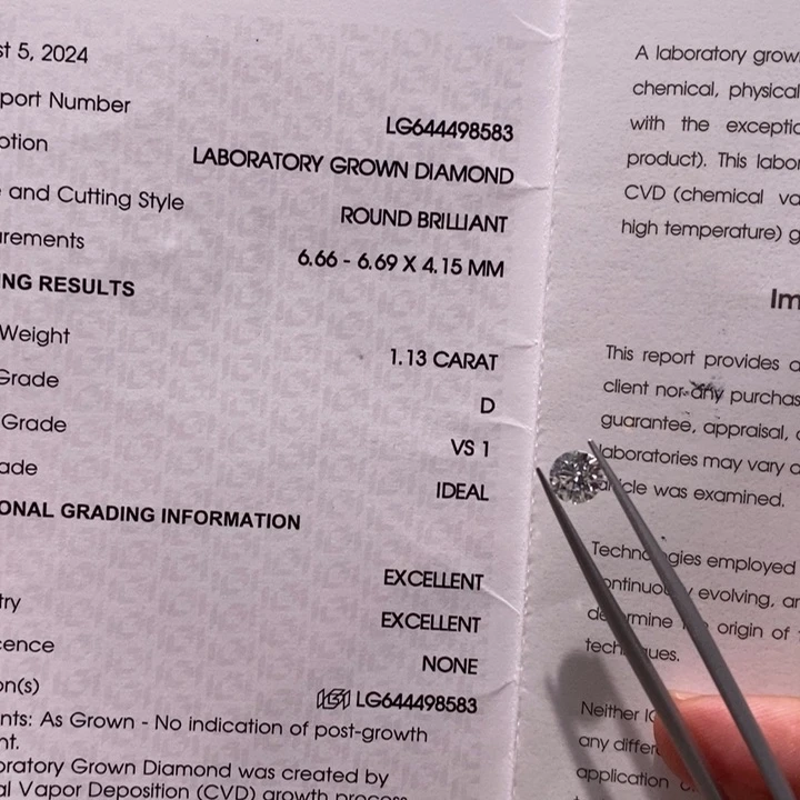 实验室培育钻石裸石未镶嵌