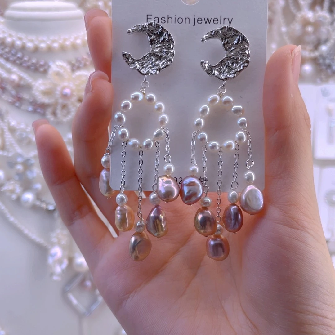 合金耳饰淡水珍珠耳饰