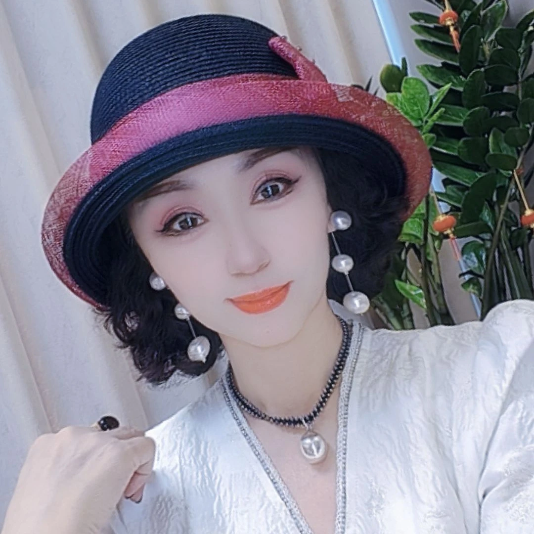 【尚雅美】春夏菲律宾麻纱亚麻反翘遮阳盆帽