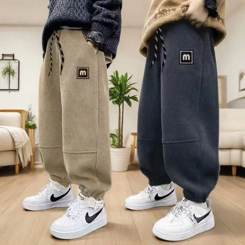 男童裤子春秋款2024新款洋气灯芯绒儿童卫裤中大童休闲运动长裤潮