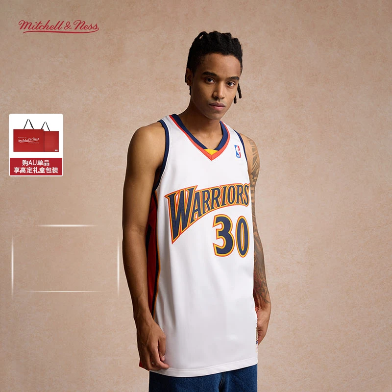 Mitchell&Ness-勇士库里复古球衣09-10赛季AU球衣复古轻奢礼盒装