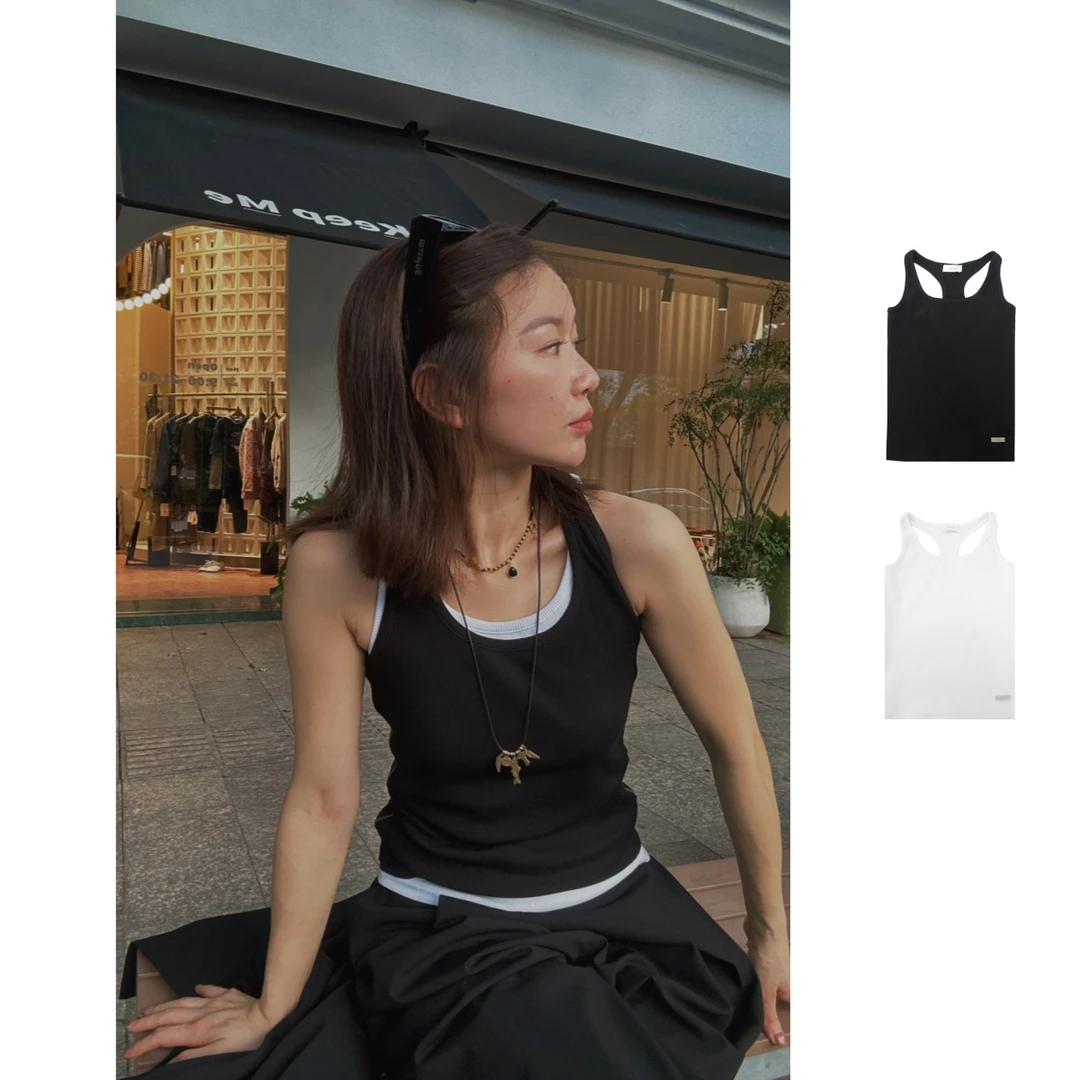 2XX ENOGENIC   25秋季新品吊带简约休闲修身圆领背心INS风