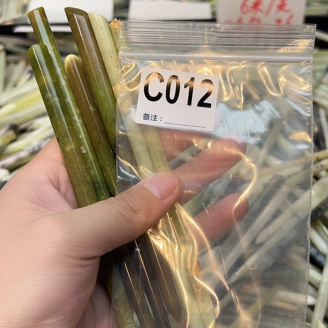 蘑***花未镶嵌蛇纹石玉发饰