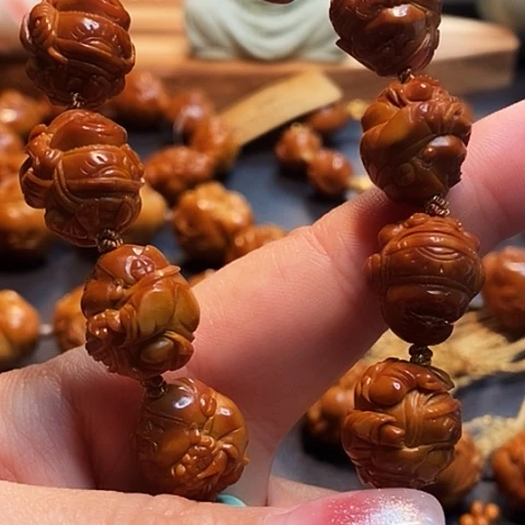 橄榄核手串/手链白**上橄榄雕