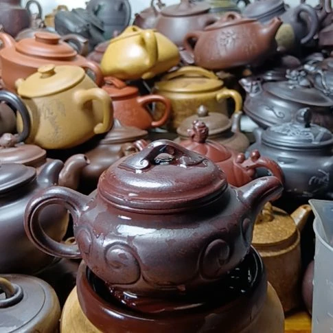 茶壶紫砂宜兴原矿铁血红砂柴烧手工350cc紫砂壶