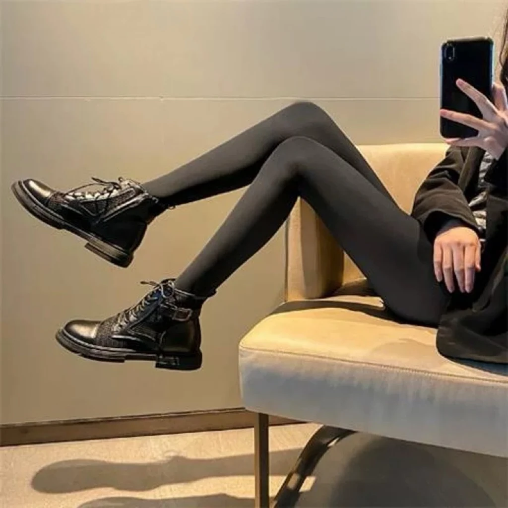 新款大码加绒S31弹力高腰收腹打底裤外穿提臀鲨鱼连脚裤袜