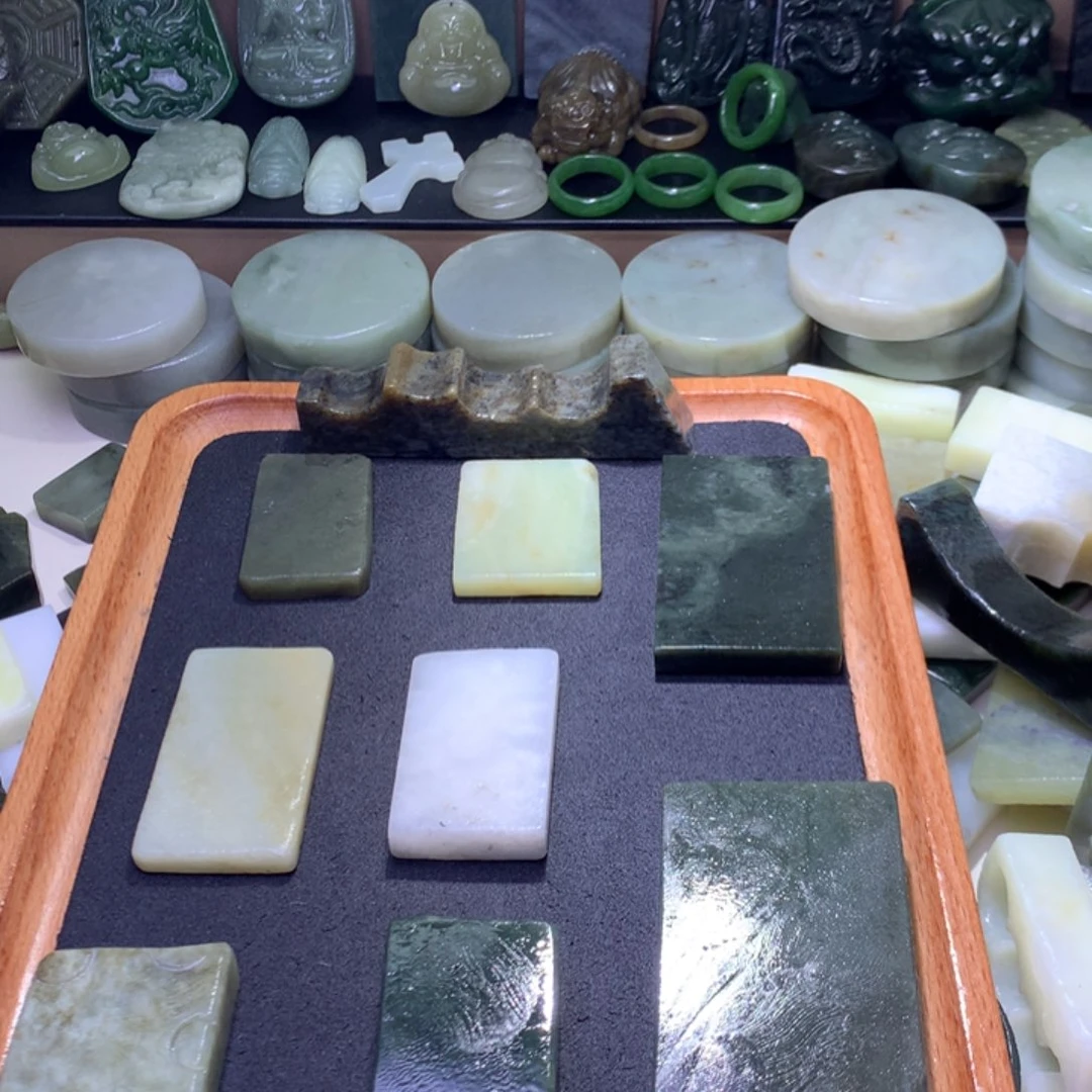 多***！未镶嵌和田玉（糖玉）珠宝半成品