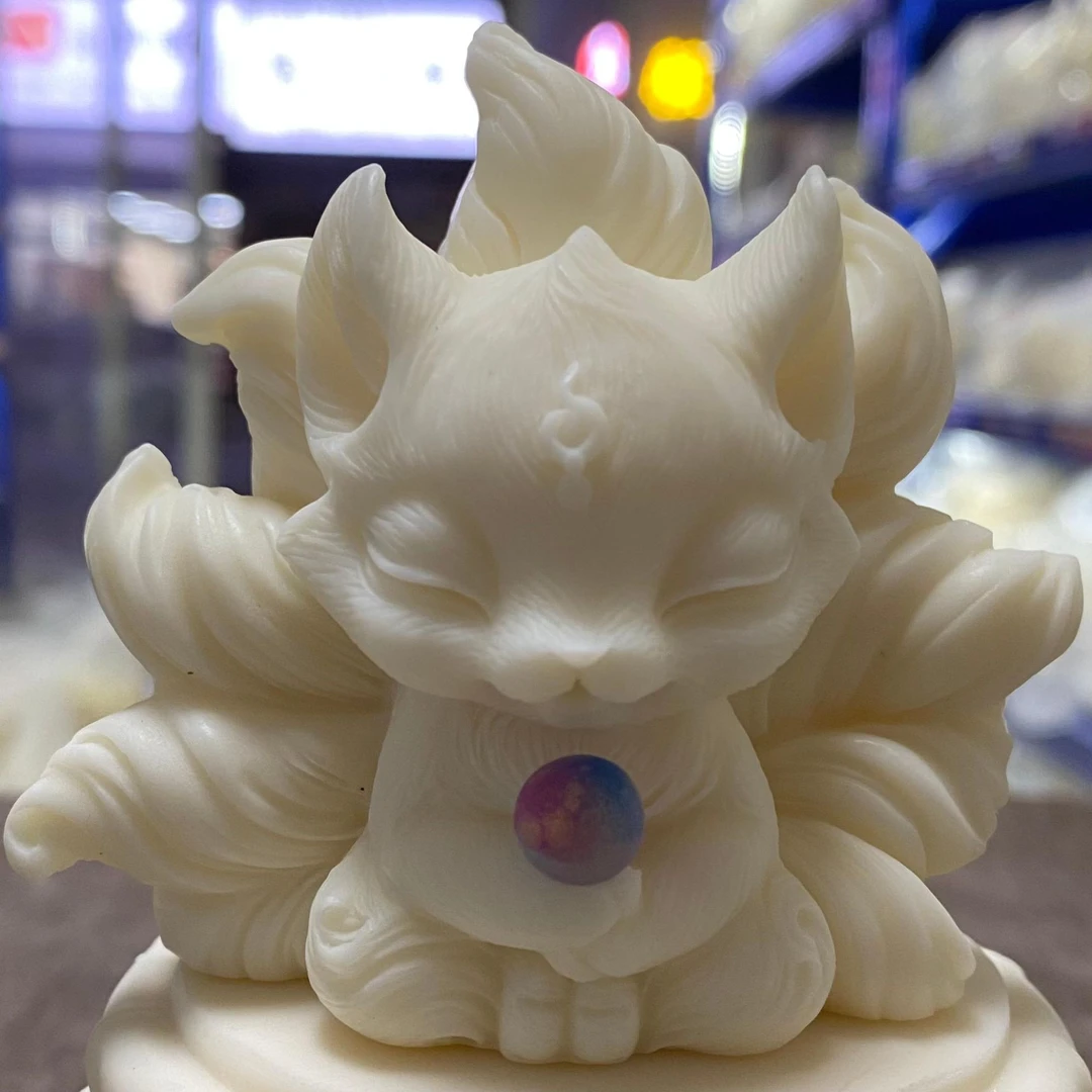 【大抱珠九尾狐】创意凤九桌面摆件汽车摆件车载可爱小狐狸车内饰品