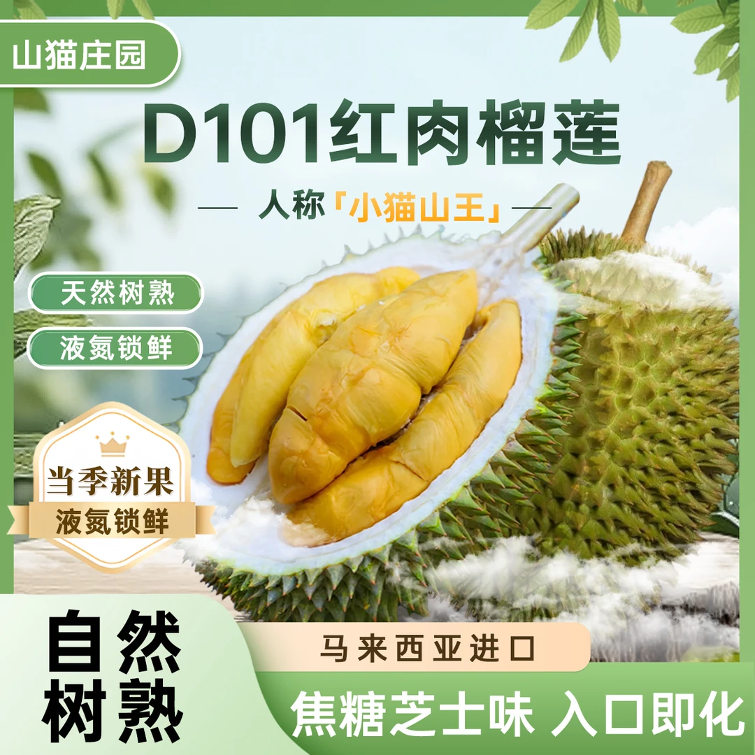 【一物一拍D101红肉榴莲AA级保5房 】柔佛州核心产区液氮冷冻榴莲