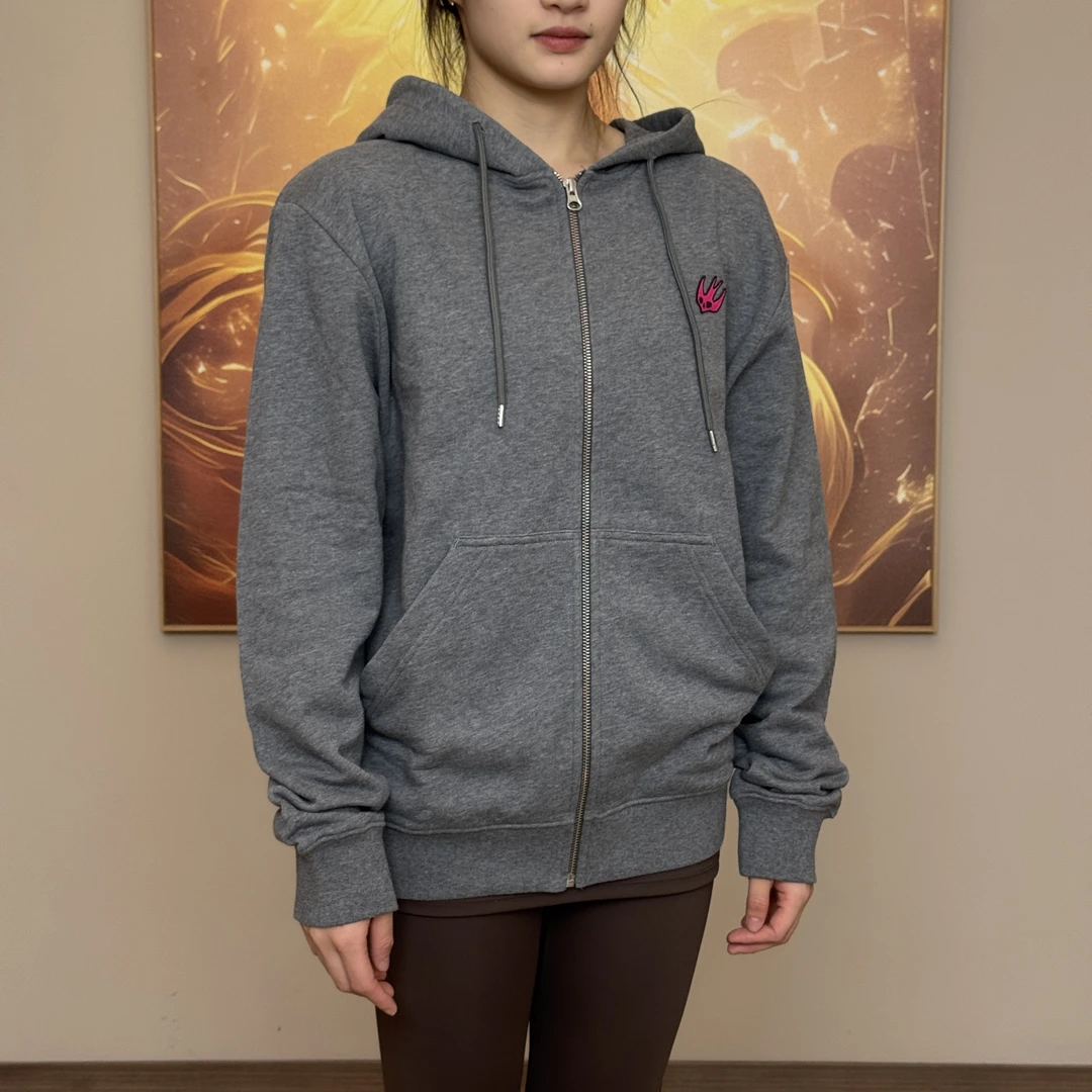 Alexander McQueen/亚历山大·麦昆女士拉链连帽灰色秋冬经典卫衣