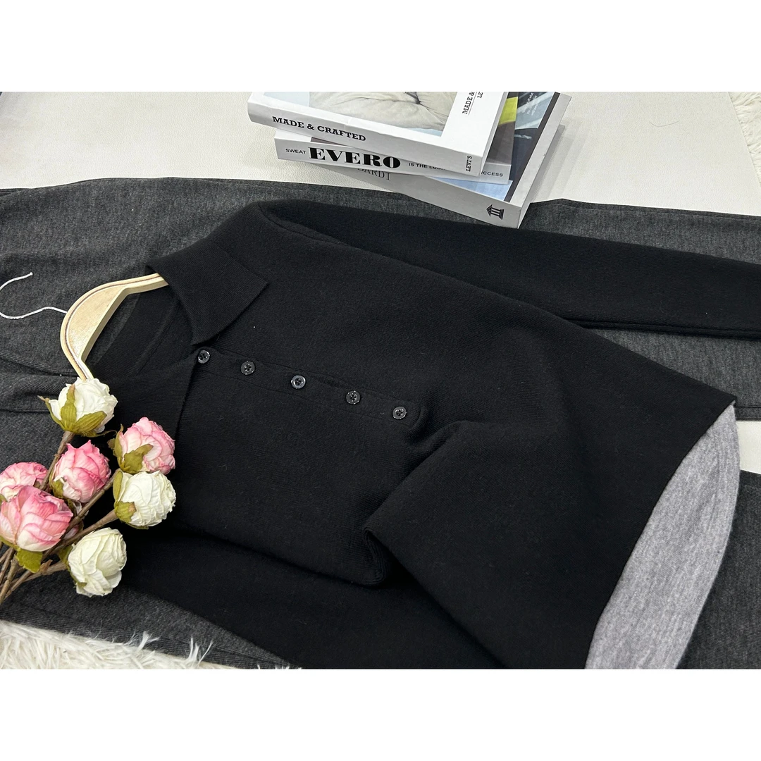 【黑色假两件】秋款长袖气质款显瘦上衣QC2184