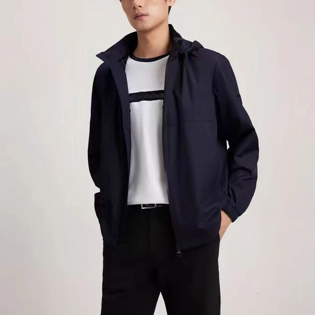 SC23146 城市户外防风防水运动夹克男子早春休闲通勤可脱帽外套